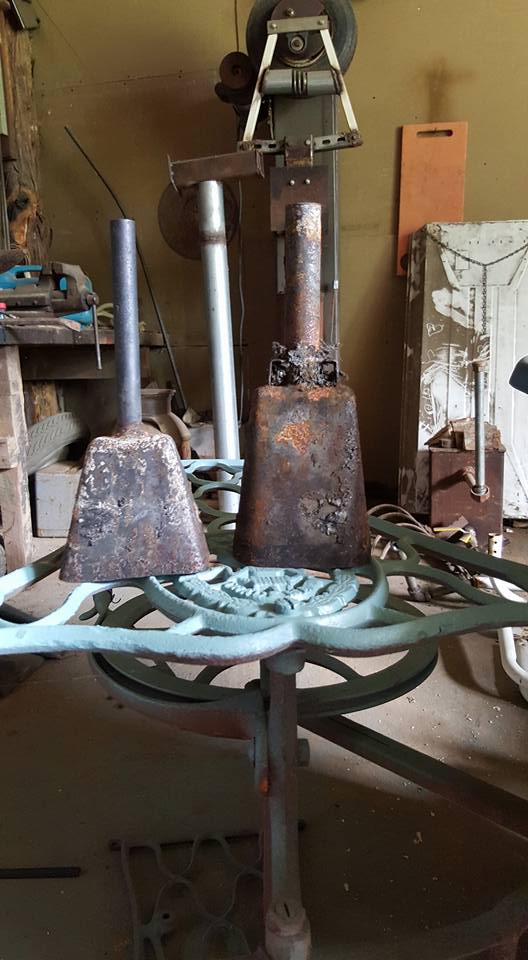 These two cowbells were the only thing left of Bulldogs fan Lisa Carmichael's home when it was destroyed in a fire last month. The one on the left actually belonged to her late grandfather and is 65 years old.