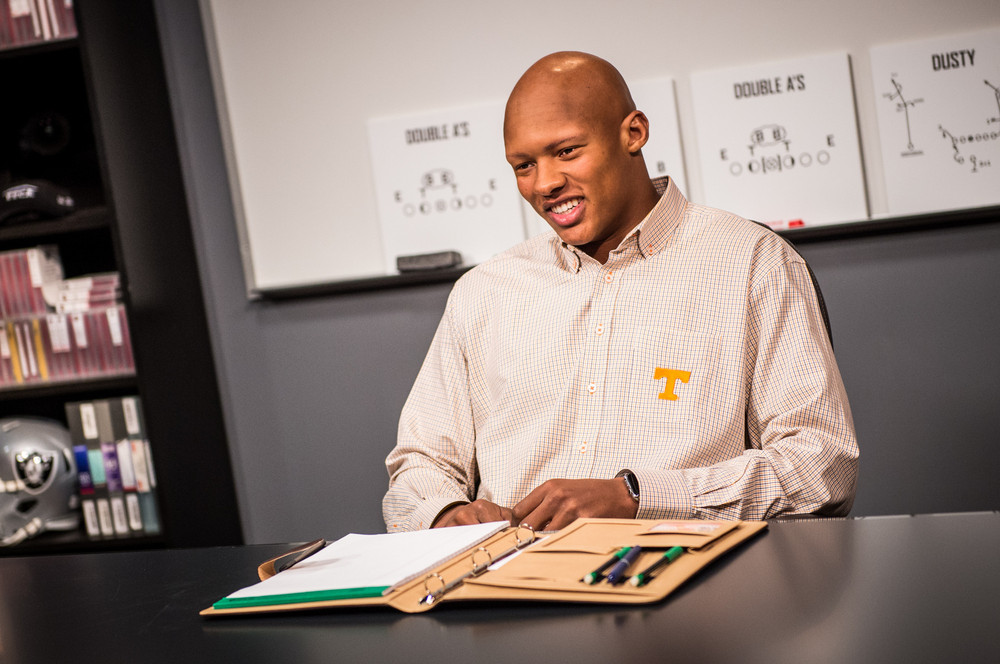 Bay Lake, FL - March 16, 2017 - Wide World of Sports: Josh Dobbs during the 2017 class at Gruden Camp (Photo by Heather Harvey / ESPN Images)