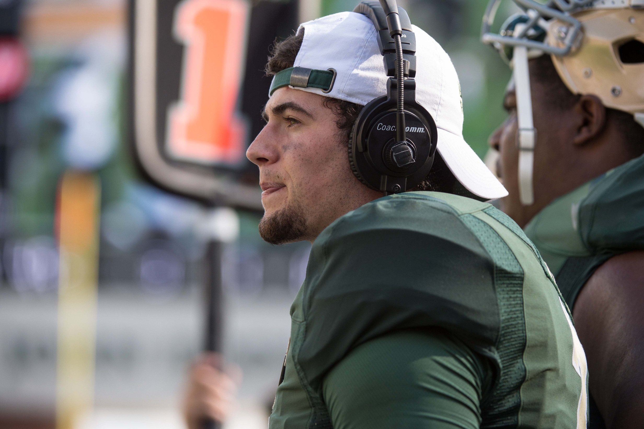 Sep 26, 2015; Waco, TX, USA; Baylor Bears quarterback Jarrett Stidham (3) during the game against the Rice Owls at McLane Stadium. Mandatory Credit: Jerome Miron-USA TODAY Sports