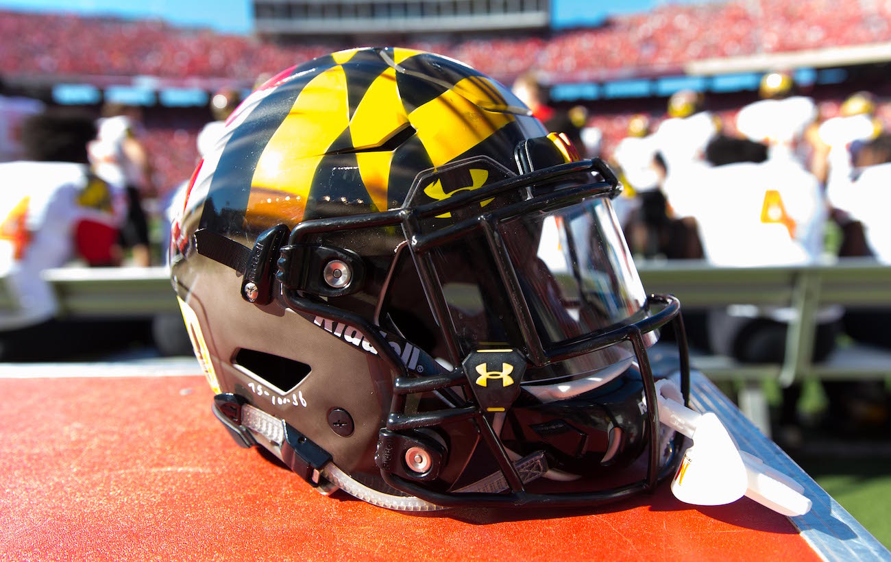 Maryland football helmet shown.