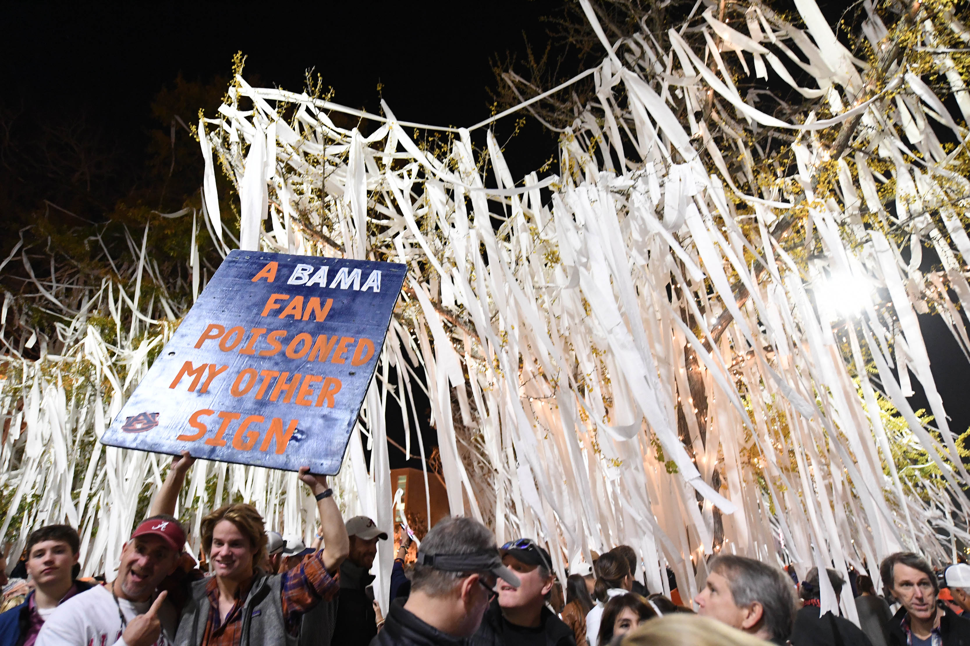 Auburn fans at Toomer's Corner.