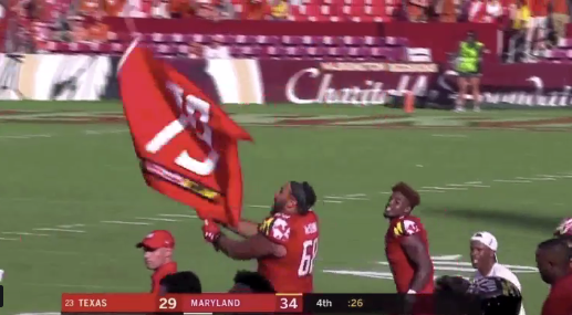 Maryland-Jordan McNair-Texas win-wave flag
