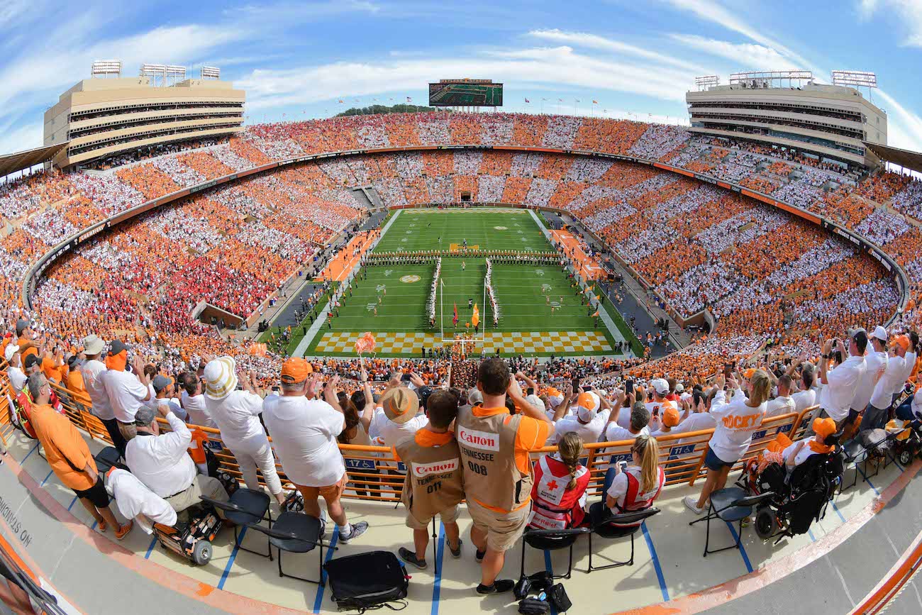 An aerial view of Neyland Stadium.