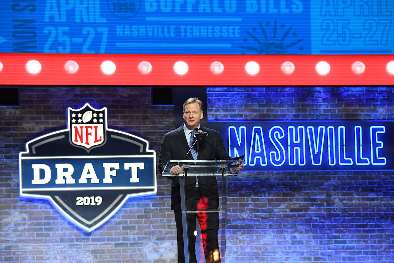 Roger Goodell during the NFL Draft in Nashville in 2019.
