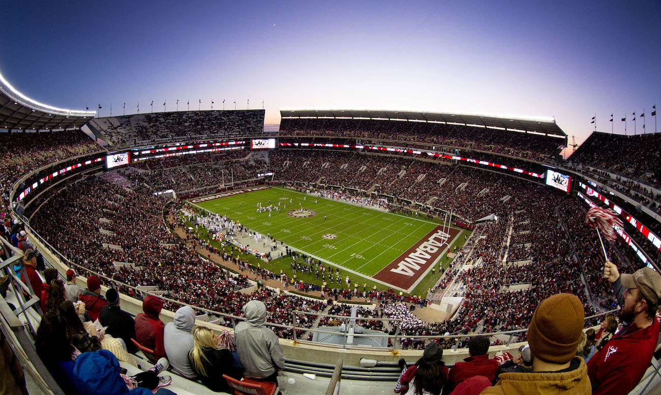 Alabama's Bryant-Denny Stadium during a home football game.