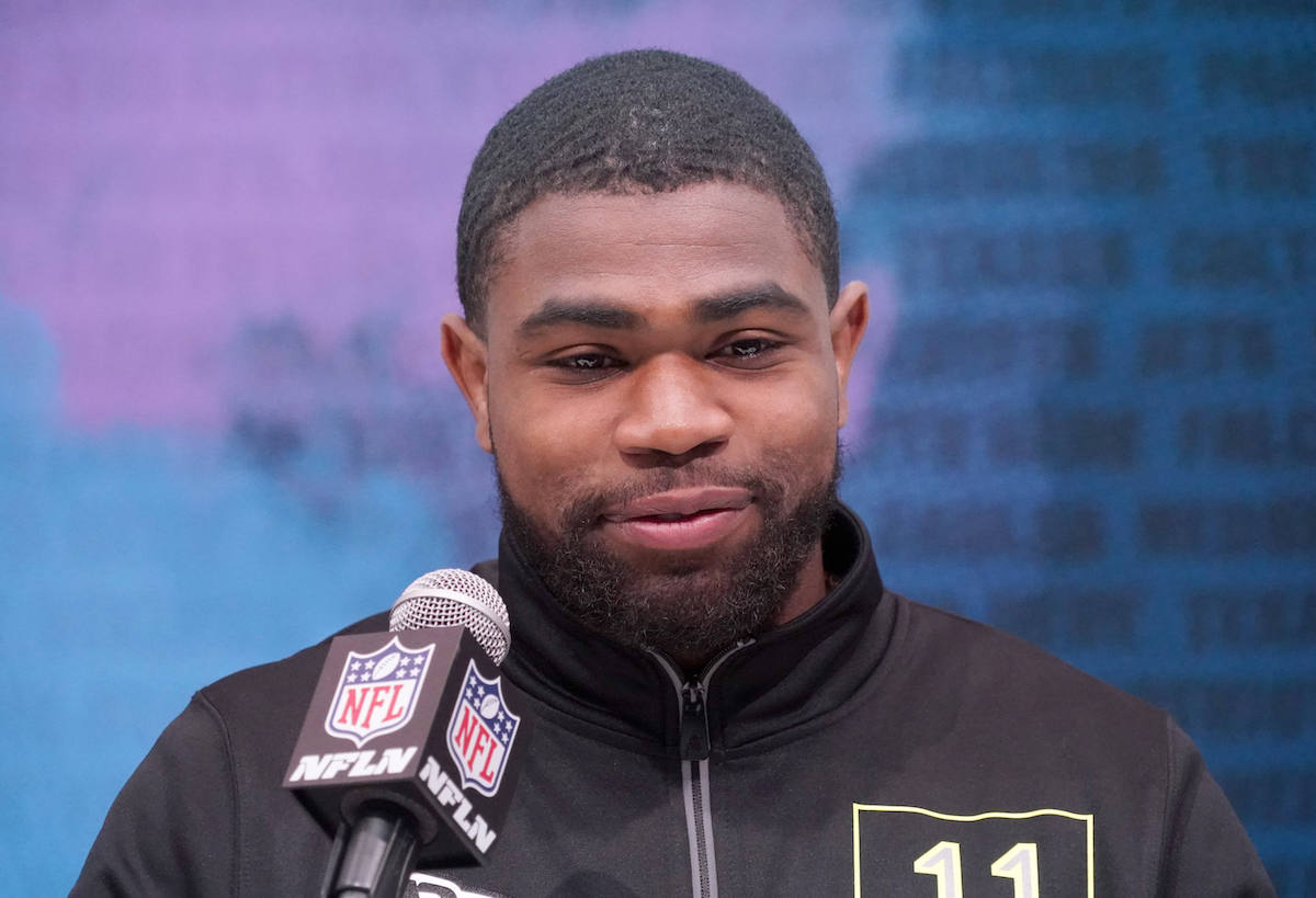 Former LSU RB Clyde Edwards-Helaire at the NFL Combine.