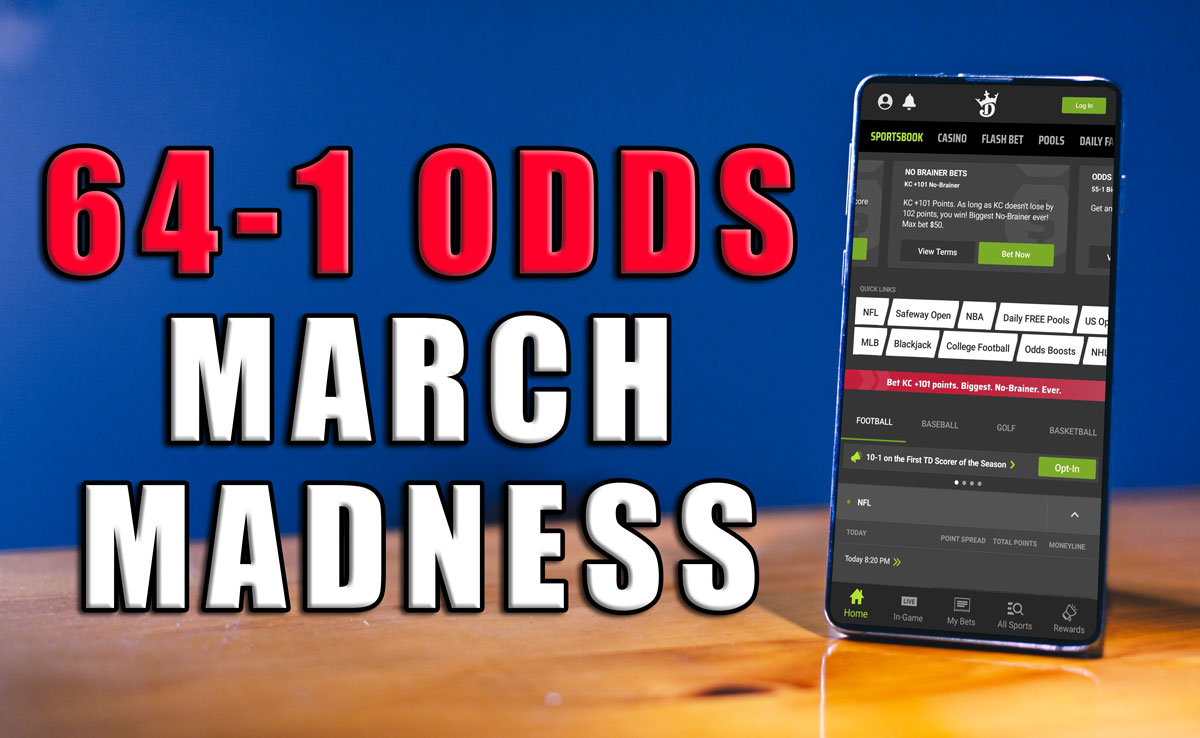 draftkings sportsbook 64-1 odds ncaa tournament