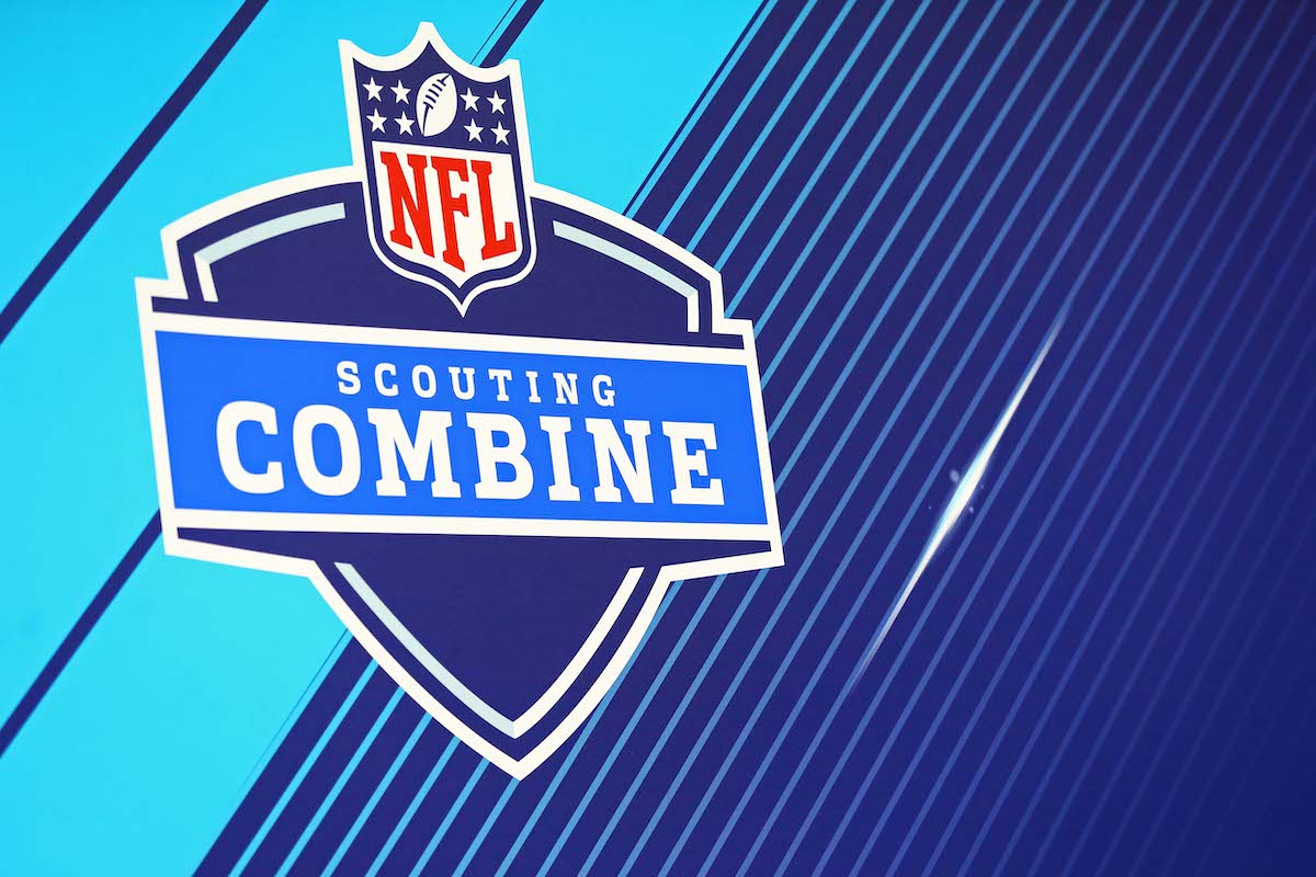 NFL Scouting Combine signage shown.