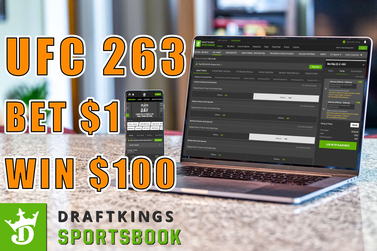 draftkings sportsbook ufc 263 100-1