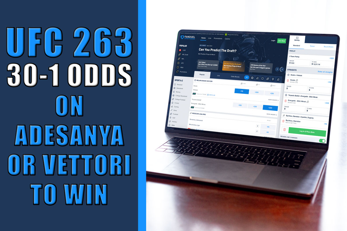 fanduel sportsbook ufc 263 30-1 odds