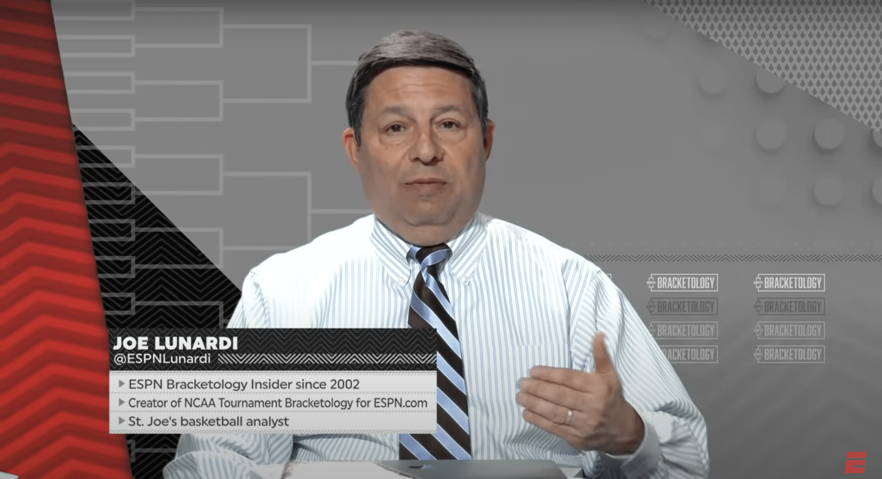 Screenshot of Joe Lunardi on ESPN.