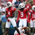 Suntarine Perkins celebrates a play.
