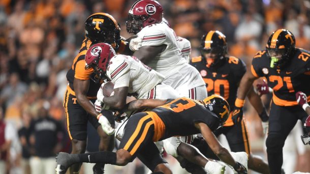 Tennessee and South Carolina football.