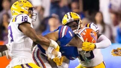 LSU and Florida play football.