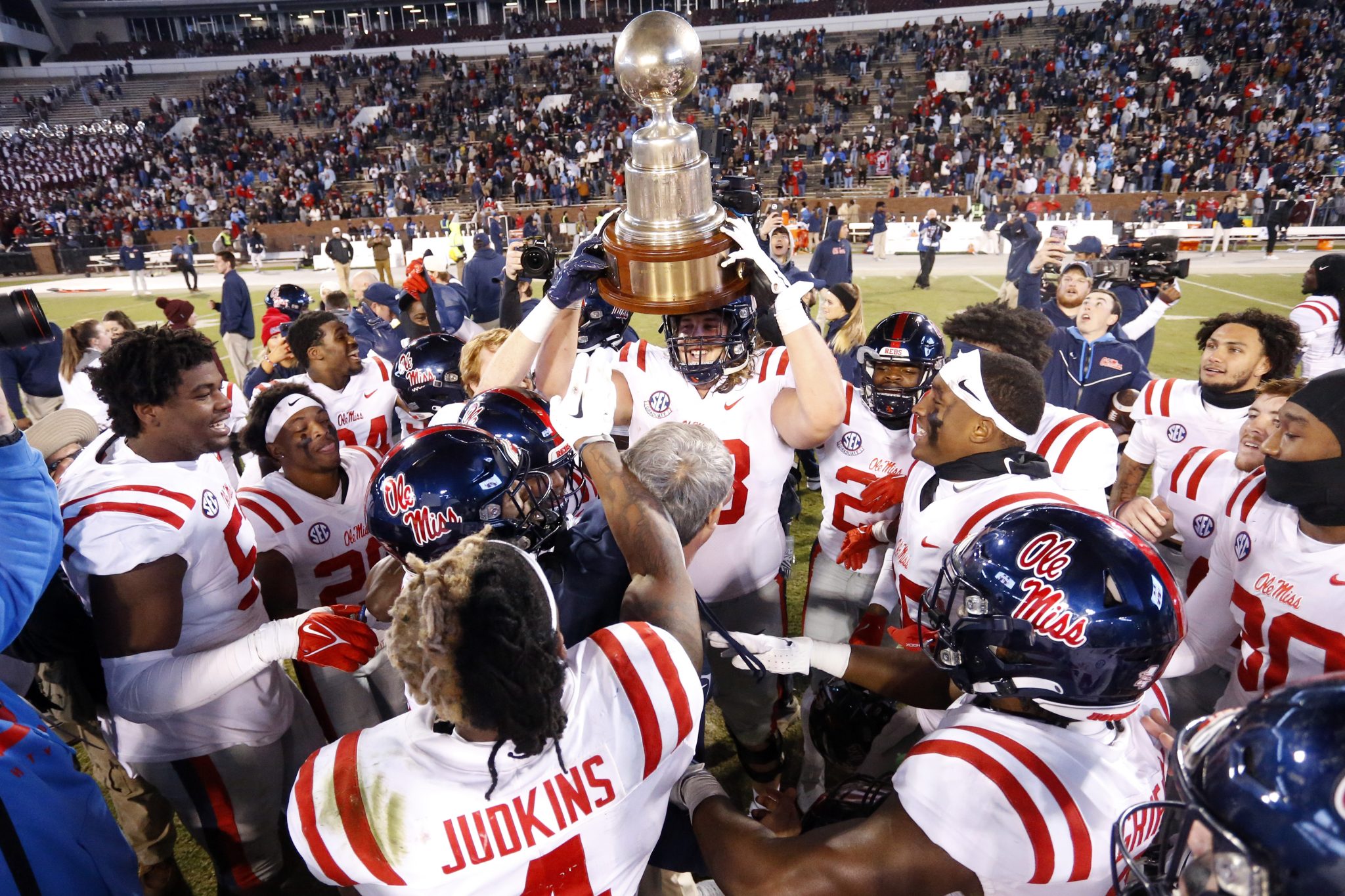 Egg Bowl Trophy.