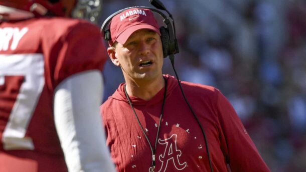 Kalen DeBoer at Alabama's A-Day in 2024.