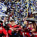 Georgia celebrates winning the 2024 SEC Championship Game.