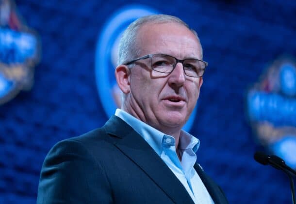 SEC Commissioner Greg Sankey speaks.