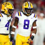 Harold Perkins Jr. during a game against Alabama in 2023.