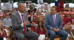 Alabama coach Kalen DeBoer and former Alabama coach Nick Saban