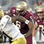 Thomas Castellanos plays QB for Boston College against Florida State.