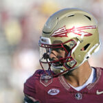 DJ Uiagalelei before Florida State's home loss to Boston College.