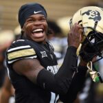 Travis Hunter before a home Colorado game.