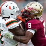Florida State and Miami play football.