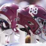 Alabama helmets shown in Madison, Wisconsin.