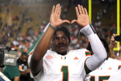 Miami quarterback Cam Ward