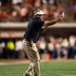 Kirby Smart coaches the Georgia Bulldogs during an upset win over No. 1 Texas.