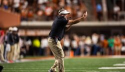 Kirby Smart coaches the Georgia Bulldogs during an upset win over No. 1 Texas.
