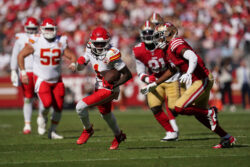 Xavier Worthy shown during game.