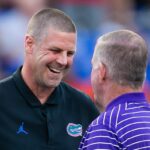 Florida coach Billy Napier and LSU coach Brian Kelly are shown.