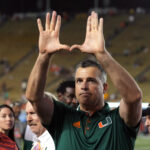 Mario Cristobal after Miami's game against Cal in 2024.