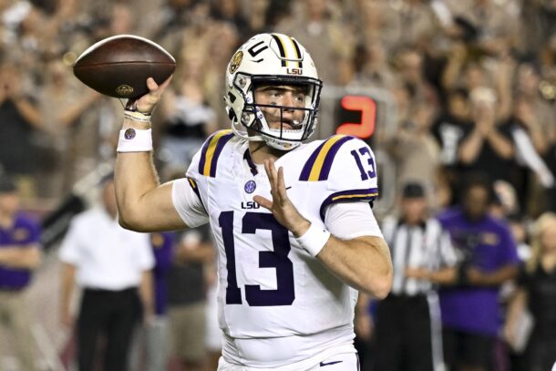 Garrett Nussmeier in the LSU-Texas A&M game.