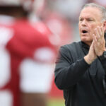 Sam Pittman before an Arkansas game in 2024.