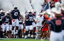 Auburn football enters the field.