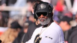 Deion Sanders coaches during a game in 2024.