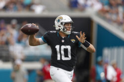 Mac Jones is shown playing for Jacksonville.