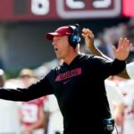 Kalen DeBoer reacts to a play during Alabama's win over Mercer.