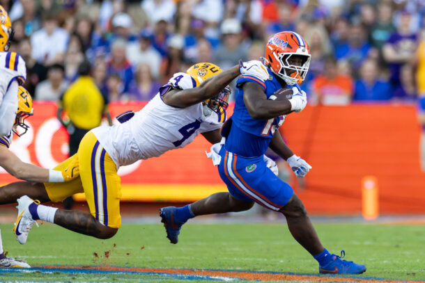 Florida RB Jadan Baugh runs the ball against LSU.