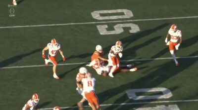 Clemson picks off Texas quarterback Quinn Ewers.