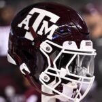 Texas A&M helmet at home game.
