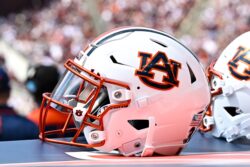 A picture of an Auburn helmet is shown.