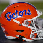 A Florida Gators helmet is shown.