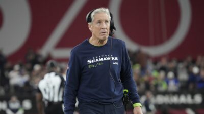 Pete Carroll coaches the Seattle Seahawks against the Arizona Cardinals.