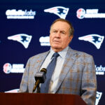 Bill Belichick at a press conference in New England.