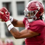 Jaylen Mbakwe during Alabama practice.