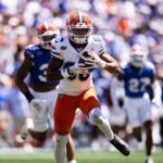 Marcus Burke catches a pass during Florida's spring game.